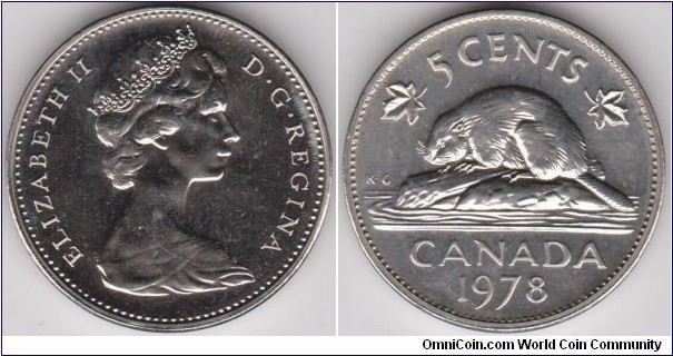 Canada 1978 5 Cents Beaver