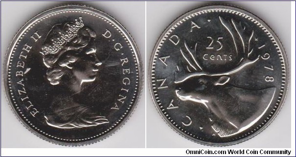 Canada 1978 25 Cents Caribou