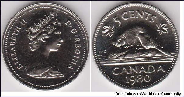 Canada 5 Cents 1980