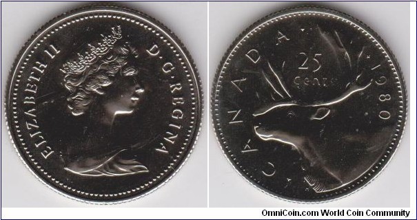 Canada 25 Cents 1980
