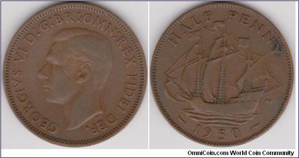 George VI half Penny England 1950