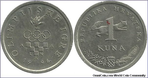 Croatia 1 Kuna 1996-Summer Olympic Games-Atlanta