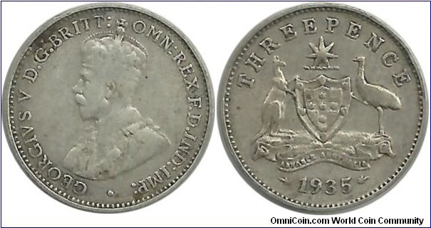 Australia 3 Pence 1935