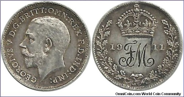 GBritain 3 Pence 1911 based FM marka