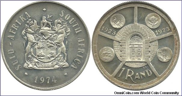 SouthAfrica 1 Rand 1974 - 50th
Anniversary of Pretoria Mint