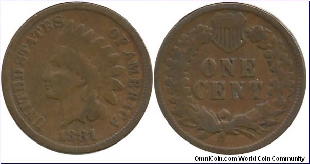 USA One Cent 1881