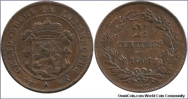Luxembourg 2½ Centimes 1901