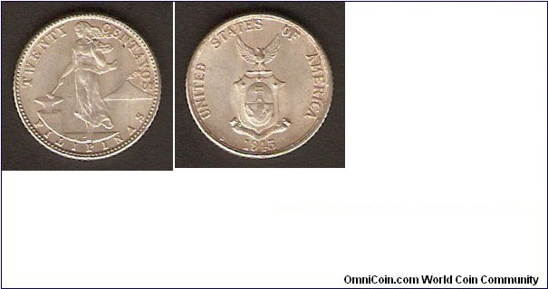 1945D 20 Centavos