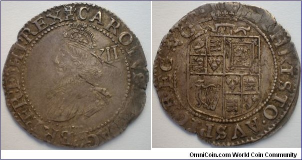 Charles I shilling i.m Castle over negros head. A very rare mintmark