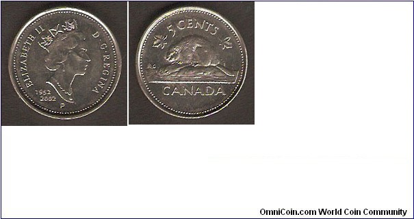 1952-2002P 5 Cents