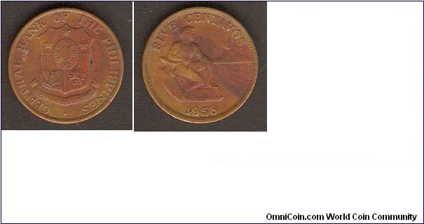 1958 5 Centavos