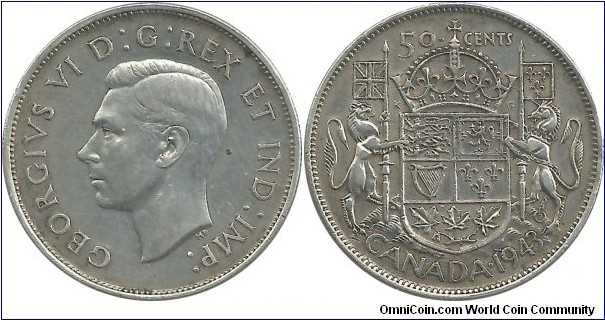 Canada 50 Cents 1943