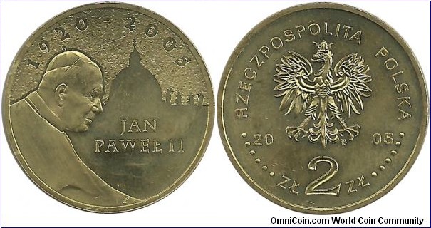 Poland 2 Zlote 2005-Jan Pawel II