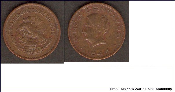 1944Mo 5 Centavos