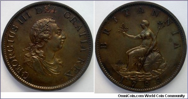George III Copper Halfpenny. Bought for my son