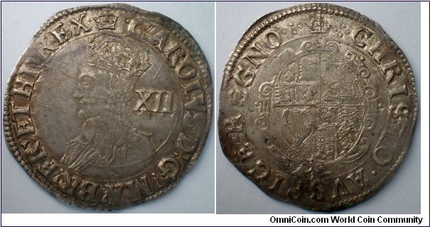 Charles I Tower Mint Shilling  Group D mm Crown Sharp E2.2 North 2225 Spink 2791 GVF much as Sruck 