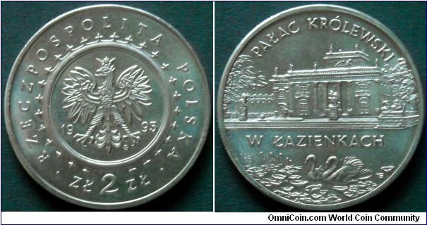 Poland 2 złote.
1995, Łazienki Royal Palace.