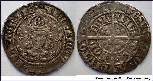 1502-04 Henry VII Groat, i.m greyhounds head, a scarce mintmark. Good fine for grade or better