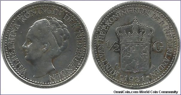 Nederlands ½ Gulden 1921