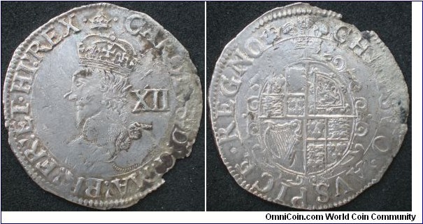 Charles I Tower mint Shilling made from Welsh Silver denoted by the plumes above shield on the REV. NVF or better for grade