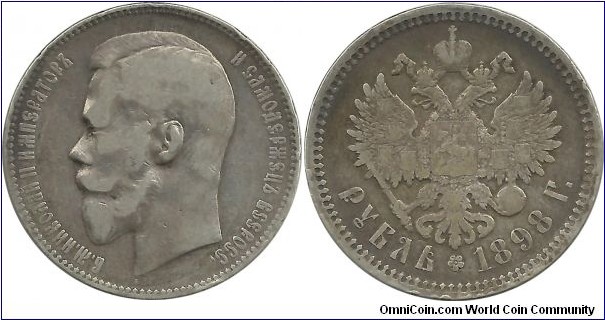 Russia-Empire 1 Ruble 1898 (another coin in my collection)