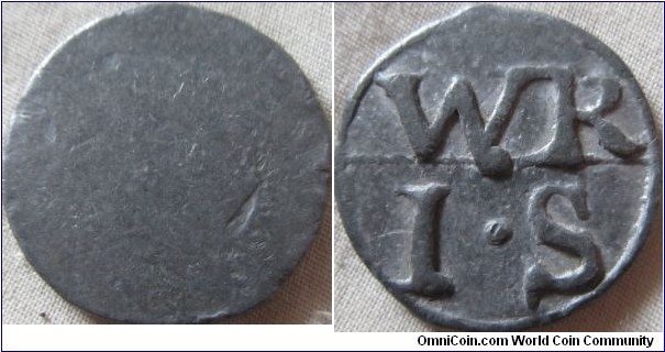 undated uniface trade token, undated but probably between 1630 and 1730