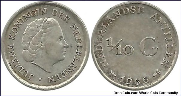 NederlandseAntillen 1/10 Gulden 1966