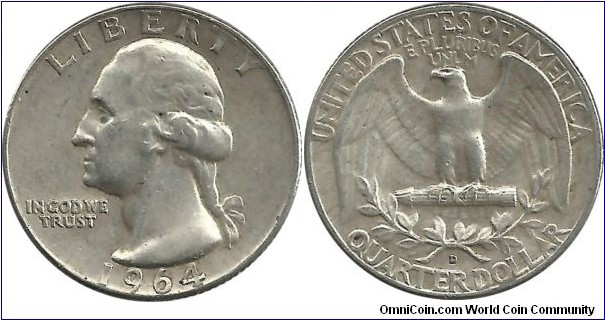 USA Quarter Dollar 1964D