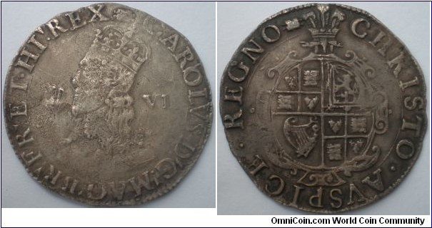 1638-42 Charles I Sixpence Aberystwyth mint (scarce coin)Graded as Good Fine