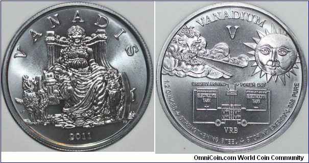 23V Vanadium medal struck by Murray Buckner