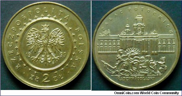 Poland 2 złote.
1999, Potocki Palace in Radzyń Podlaski.