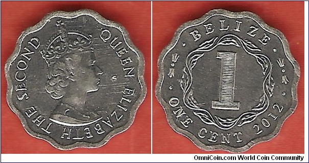 1 cent 2012 - aluminum - Elizabeth II by Cecil Thomas