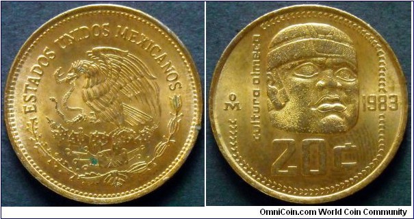 Mexico 20 centavos.
1983