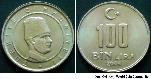 Turkey 100000 lira.
2004