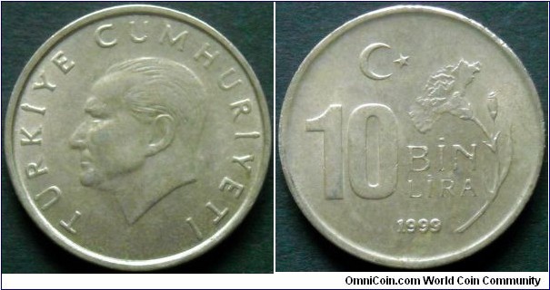 Turkey 10000 lira.
1999, Thin.