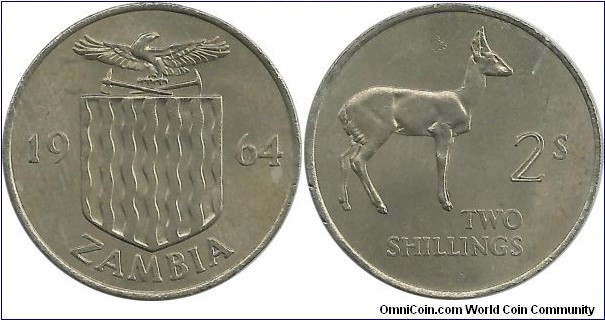 Zambia 2 Shillings 1964
