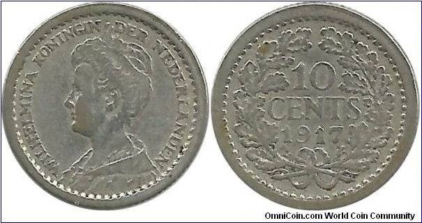 Nederland 10 Cents 1917