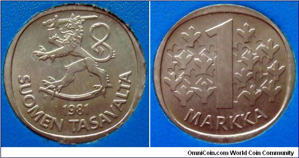 Finland 1 markka from 1981 mintset.