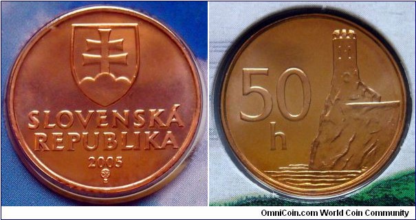 Slovakia 50 halierov from 2005 mintset.