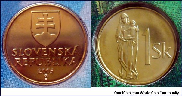 Slovakia 1 koruna from 2005 mintset.
