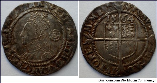 Elizabeth I rare date 1564 Threepence. Bust 3F

A superb bust 3F on this unrecorded Elizabeth I 3d. It bears Rose 5 on the obverse, which is unrecorded by BCW with a 322 legend. Rose 5 is believed to have been discontinued in 1562, suggesting this obverse to have been retrieved from stores for the rarer 1564 strike