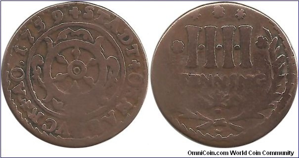 Germany-Osnabrück 4 Pfennig 1759