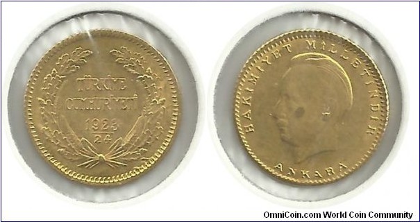 Türkiye 25 Gold Kuruş 1947