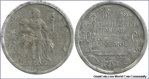 FrenchOceania 50 Centimes 1949