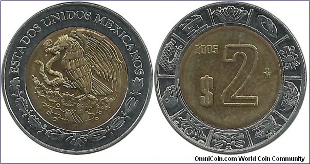 Mexico 2 Pesos 2005