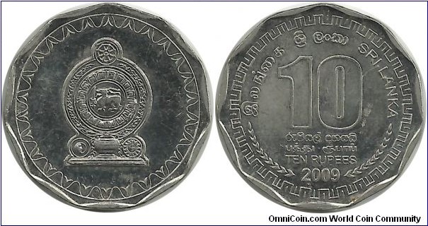 SriLanka 10 Rupees 2009