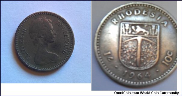 Rhodesia 10 cent coin