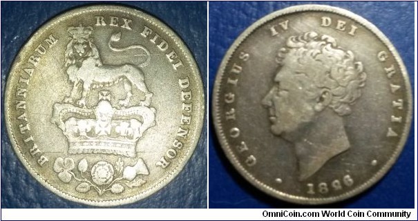 1826 British Crown in excellent condition with upside down reverse side.