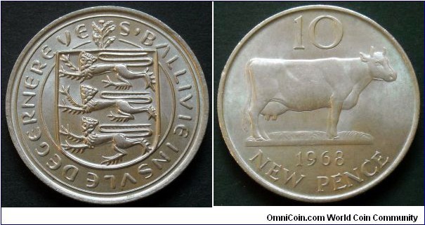 Guernsey 10 new pence.
1968