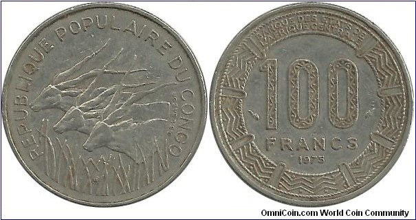 CentralAfricanStates 100 Francs 1975-RP du Congo